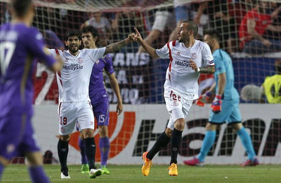 Vidal festeggia il gol dell&#39;1-0. Epa